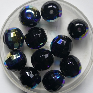 0080736 Purple Velvet AB Firepolish Discoball 10 mm