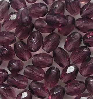 0080738 Amethyst Firepolish Oval Facet 6x4 mm color 20060