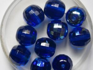 0090520 Dark Aqua AB Czech Glass Firepolish Discoball 10 mm 12 stuks - Afbeelding 1