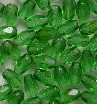 0100645 Green Firepolish Oval Facet 6x4 mm color 50120