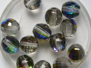 0150219 Crystal Spectrum Czech Glass Firepolish Discoball 8 mm 12 stuks