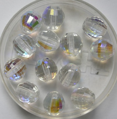 0150220 Crystal AB Firepolish Discoball 8 mm