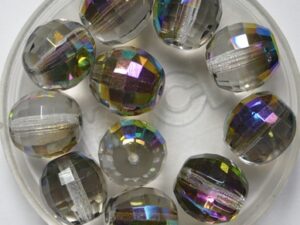 0150221 Crystal Spectrum Czech Glass Firepolish Discoball 10 mm 12 stuks