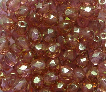 FP1-04-00030-14495 Crystal Red Luster Czech Glass Facet Firepolish 4mm color 00030-14495