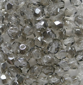 FP1-04-00030-27401 Crystal Chrome Czech Glass Facet Firepolish 4mm color 00030-27401