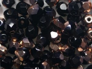 FP1-04-23980-27101 Jet Capri Gold Czech Glass Facet Firepolish 4mm 50 stuks - Afbeelding 1