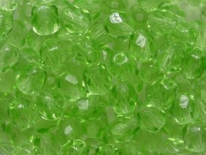 FP1-04-50400 Yellow Peridot Czech Glass Facet Firepolish 4mm 50 stuks