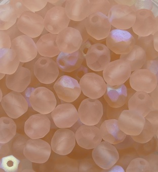 FP1-04-70120-84100-28701 Matte Rosalin AB Czech Glass Facet Firepolish 4mm color 70120-84100-28701