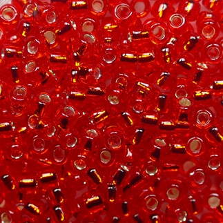 TR-08-0025B Silver Lined Siam Ruby Toho rocailles 8-0 color 25b