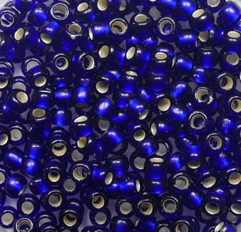 TR-08-0028DF Silver Lined Frosted Cobalt Toho rocailles 8-0 color 28df