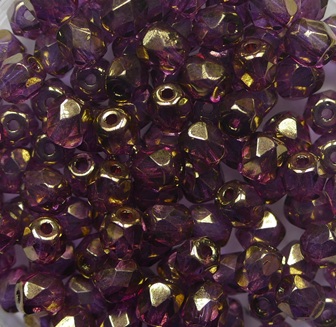 FP1-04-00030-14496 Crystal Bronze Lila Luster Czech Glass Facet Firepolish 4mm color 00030-14495