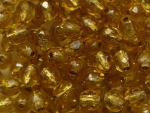 FP1-04-10050-81800 Topaz Silver Lined Czech Glass Facet Firepolish 4mm 50 stuks