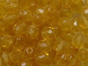 FP1-04-10070 Topaz Czech Glass Facet Firepolish 4mm 50 stuks