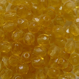 FP1-04-10070 Topaz Czech Glass Facet Firepolish 4mm color 10070