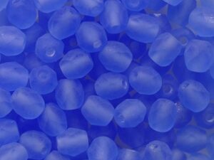 FP1-04-30040-84100 Matte Sapphire Czech Glass Facet Firepolish 4mm 50 stuks