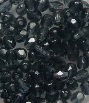 FP1-04-30350 Dark Montana Czech Glass Facet Firepolish 4mm color 30350