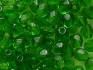 FP1-04-50120 Green Czech Glass Facet Firepolish 4mm 50 stuks