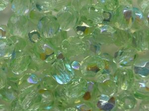 FP1-04-50500-28701 Peridot AB Czech Glass Facet Firepolish 4mm 50 stuks