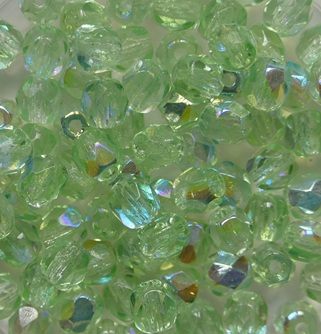 FP1-04-50500-28701 Peridot AB Czech Glass Facet Firepolish 4mm color 50500-28701