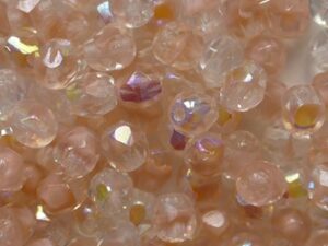 FP1-04-76028-28701 Moonshine Pink AB Czech Glass Facet Firepolish 4mm 50 stuks