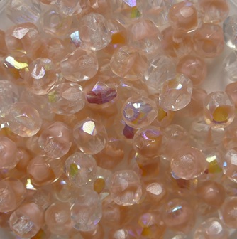 FP1-04-76028-28701 Moonshine Pink AB Czech Glass Facet Firepolish 4mm color 76028-28701