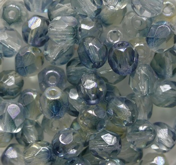 FP1-05-00030-14257 Crystal Seafoam Luster Czech Glass Facet Firepolish 5mm color 00030-14257