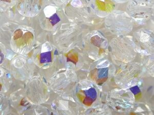 FP1-05-00030-28701 Crystal AB Czech Glass Facet Firepolish 5mm 35 stuks