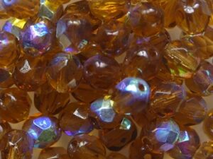 FP1-05-10220-28701 Smoke Topaz AB Czech Glass Facet Firepolish 5mm 35 stuks