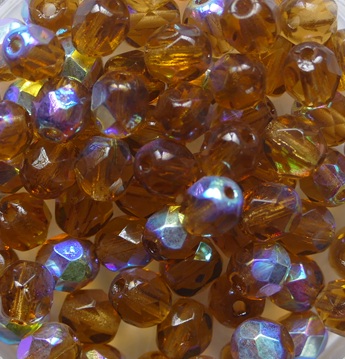 FP1-05-10220-28701 Smoke Topas AB Czech Glass Facet Firepolish 5mm color 10220-28701