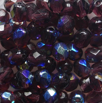FP1-05-20060-28701 Amethyst AB Czech Glass Facet Firepolish 5mm color 20060-28701