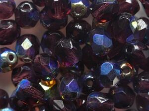 FP1-05-20070-28701 Dark Amethyst AB Czech Glass Facet Firepolish 5mm 35 stuks