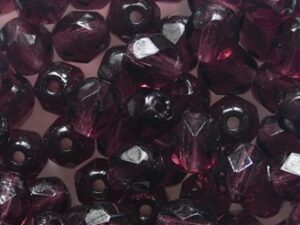 FP1-05-20070 Dark Amethyst Czech Glass Facet Firepolish 5mm 35 stuks