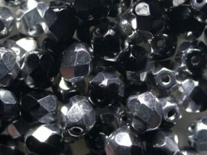FP1-05-23980-27001 Jet Labrador Czech Glass Facet Firepolish 5mm 35 stuks