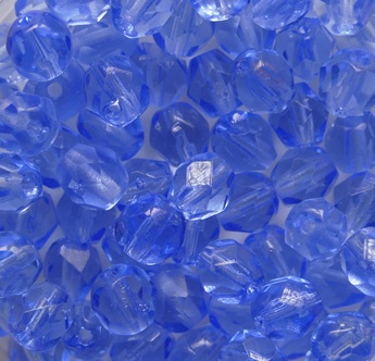 FP1-05-30030 Medium Sapphire Czech Glass Facet Firepolish 5mm color 30030