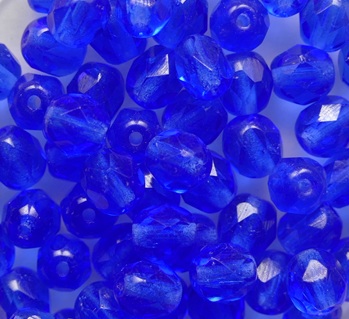 FP1-05-30060 Dark Sapphire Czech Glass Facet Firepolish 5mm color 30060