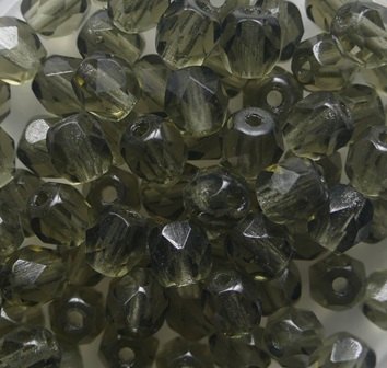 FP1-05-40030 Dark Black Diamond Czech Glass Facet Firepolish 5mm color 40030