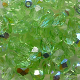 FP1-05-50500-28701 Peridot AB Czech Glass Facet Firepolish 5mm color 50500-28701