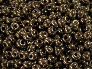5-0-PD-23980-14485 Jet Dark Gold Bronze Preciosa 5/0 drops