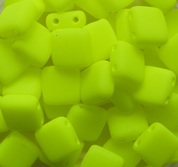 CMT-25121AL Neon Yellow Czech Mates Tiles 6 mm