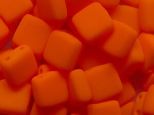 CMT-25122AL Neon Orange Czech Mates 2 hole Tile 25 Pc. - Afbeelding 1