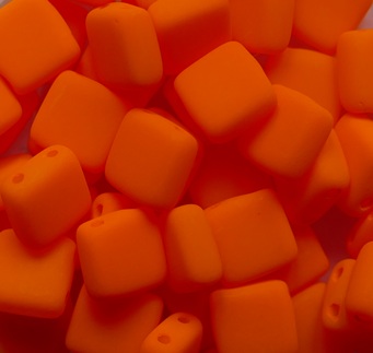 CMT-25122AL Neon Orange Czech Mates Tiles 6 mm