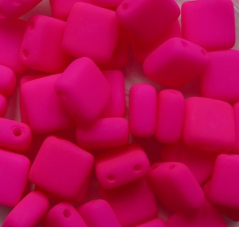 CMT-25123AL Neon Pink Czech Mates Tiles 6 mm