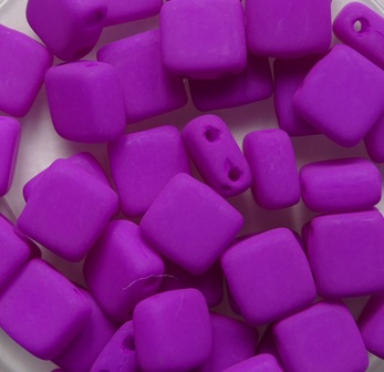 CMT-25125AL Neon Dark Purple Czech Mates Tiles 6 mm