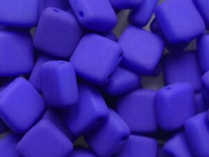 CMT-25126AL Neon Ocean Blue Czech Mates 2 hole Tile 25 Pc.