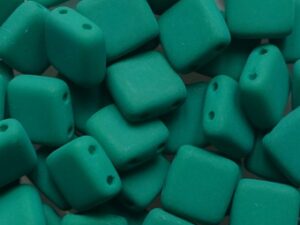 CMT-25128AL Neon Dark Emerald Czech Mates 2 hole Tile 25 Pc. - Afbeelding 1