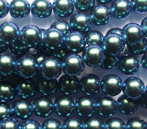 PrP-06-PPEG Pearlescent Peacock Green Preciosa parels 6 mm