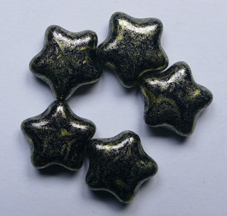 0010556 Jet Gold Touched Star Bead 12 mm color 23980-34302