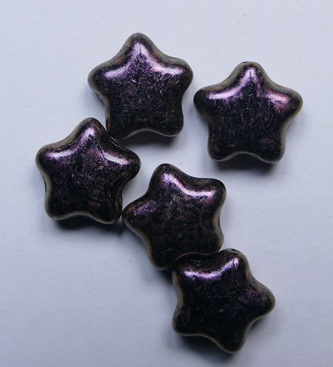 0080739 Jet Purple Shimmer Star Bead 12 mm color 23980-86944
