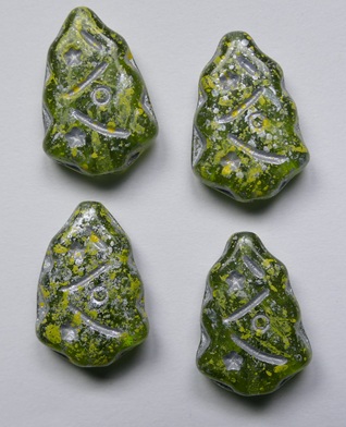 0100647 Olivine Tweedy Yellow Silver Washed Kerstboom Kralen color 50230-54301-45701