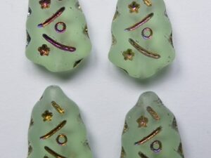 0100648 Matte Peridot Full Sliperit Washed Kerstboom Kralen 7 Pc.